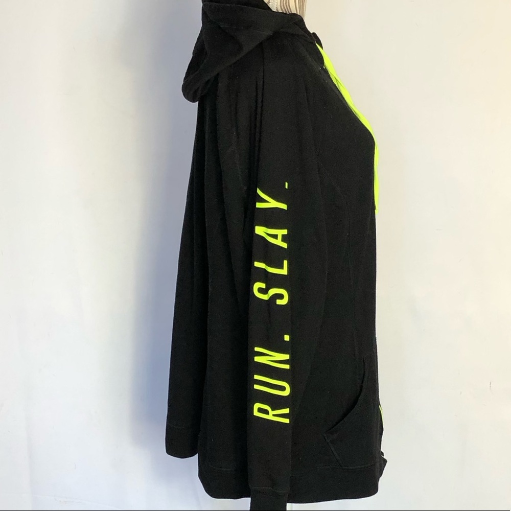 🔴SOLD🔴Torrid hoodie black and lime green trim - Picture 4 of 6